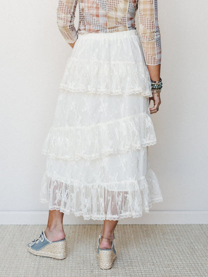 Elowen Ruffle Maxi Skirt - Ecru