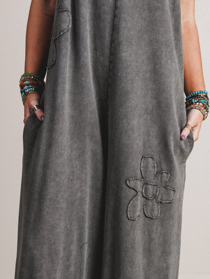 Everyday Magic Flower Patch Jumpsuit - Ash
