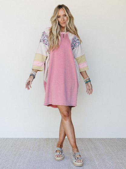Endlessly Yours Terry Knit Dress - Rose