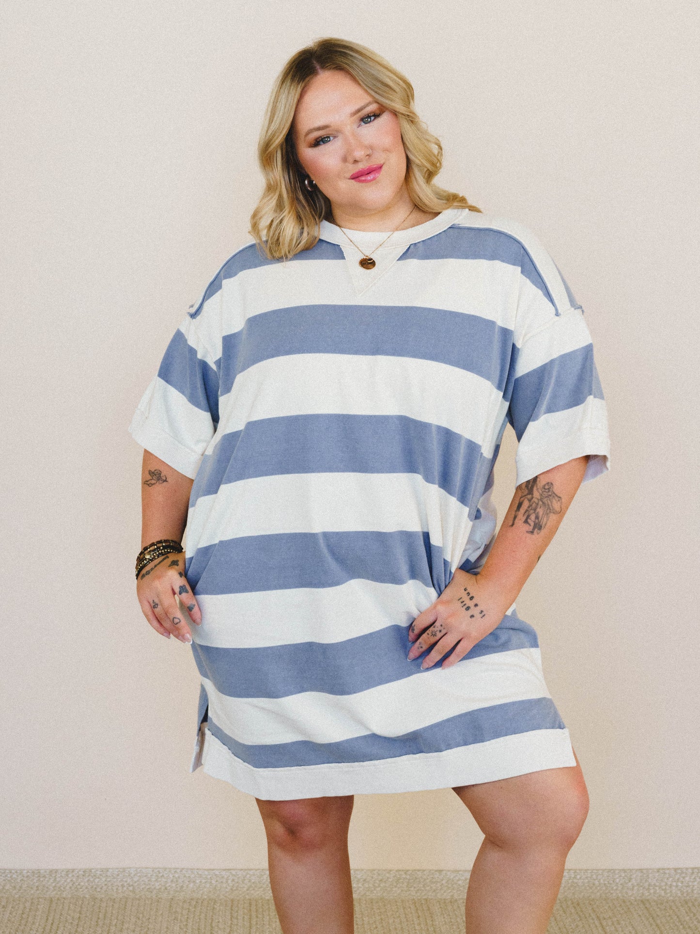 Bright Idea Tee Dress
 - Blue