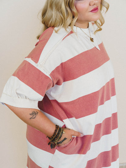 Bright Idea Tee Dress
 - Crimson