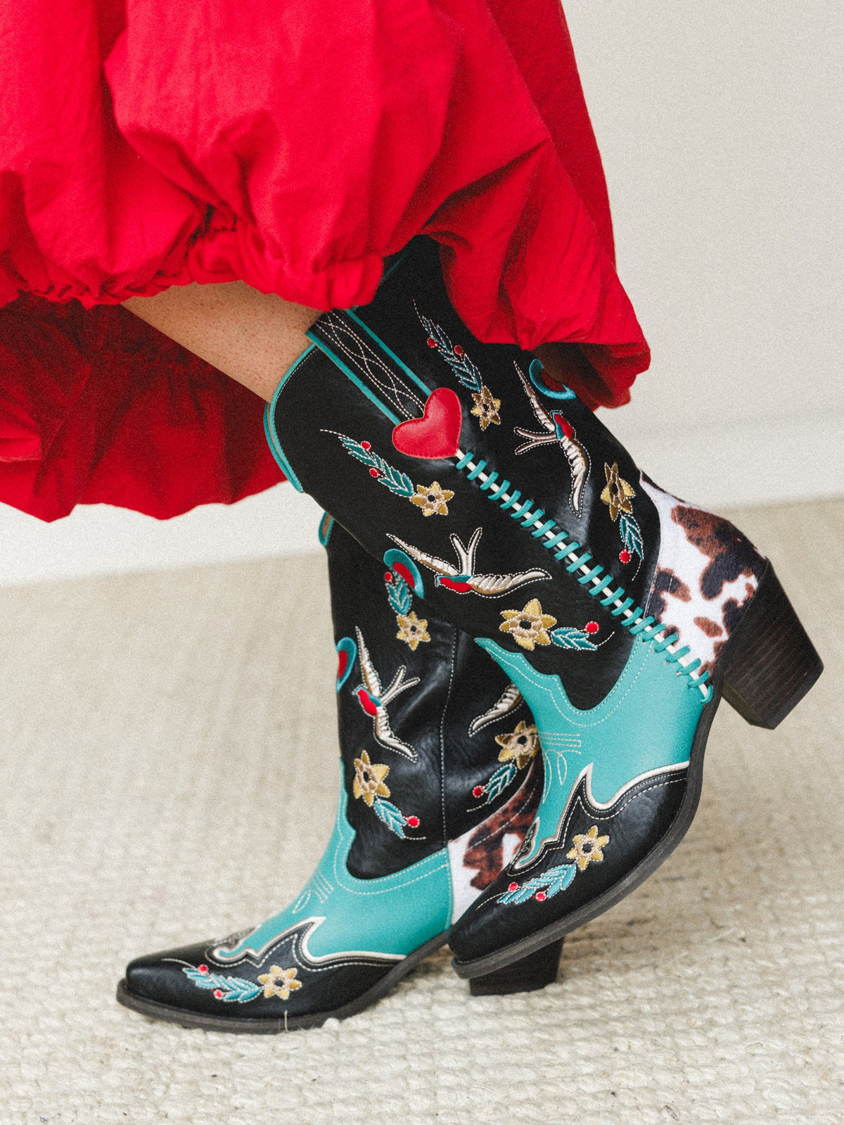 Elsie Bootie - Black Turquoise