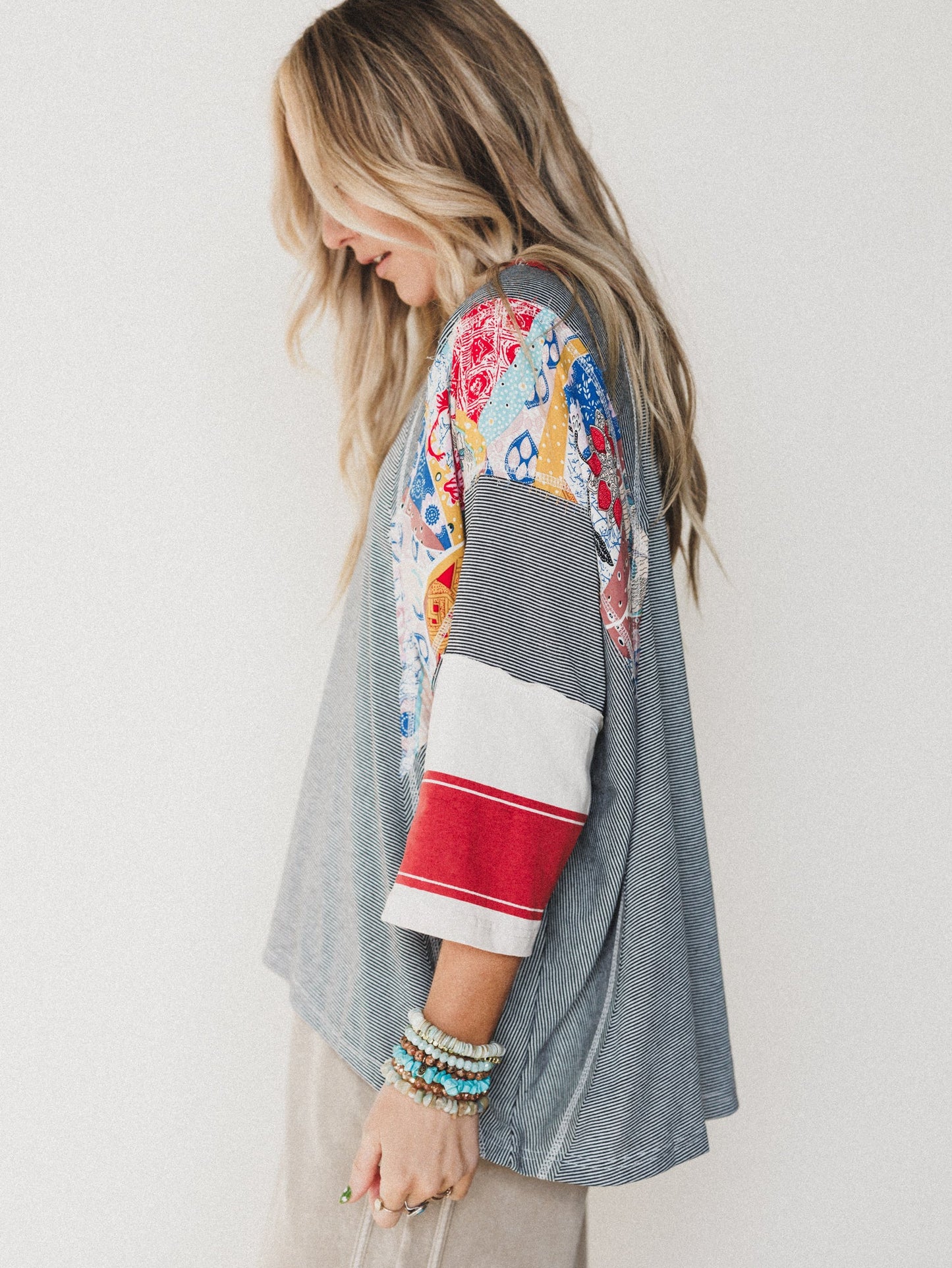 Britt Patchwork Top - Black