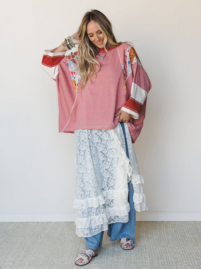 Britt Patchwork Top - Red