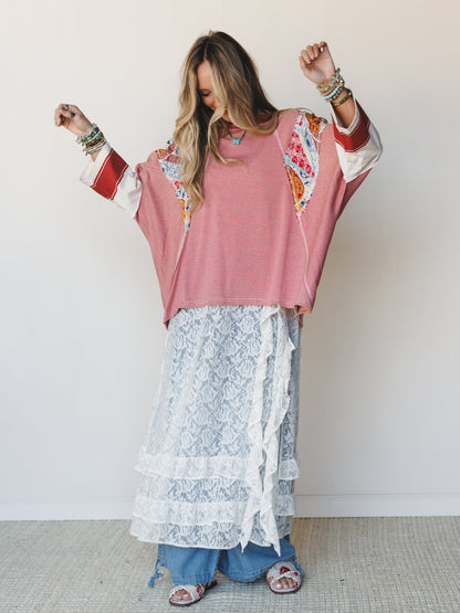 Britt Patchwork Top - Red