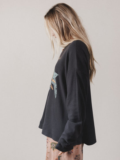 Birds Of A Feather Long Sleeve Tee - Charcoal