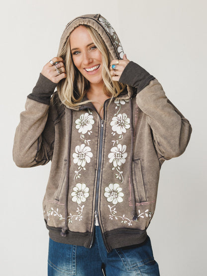 Flower Blooms Jacket - Ash