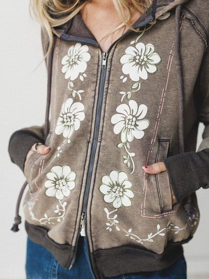 Flower Blooms Jacket - Ash