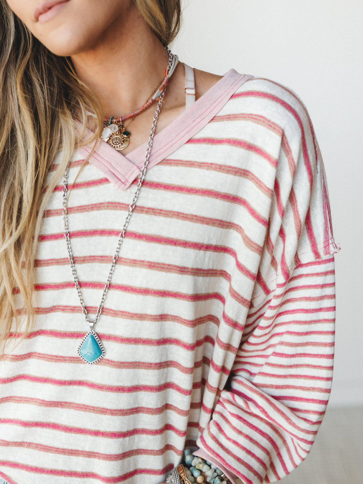 Here for the Moon Long Sleeve Tee
 - Pink