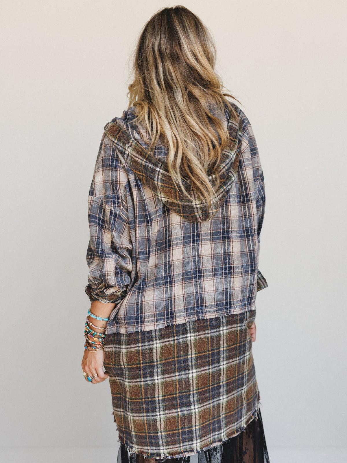 Driftwood Plaid Top - Navy