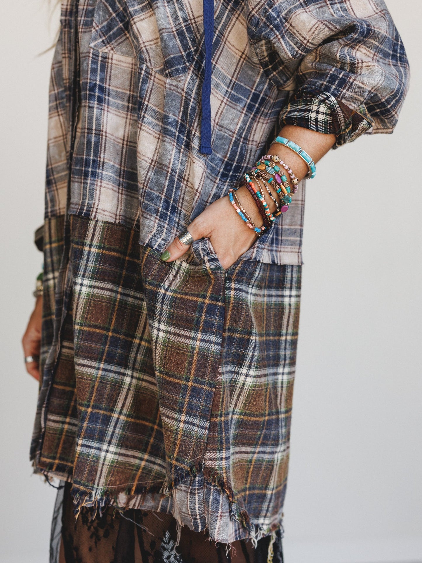 Driftwood Plaid Top - Navy