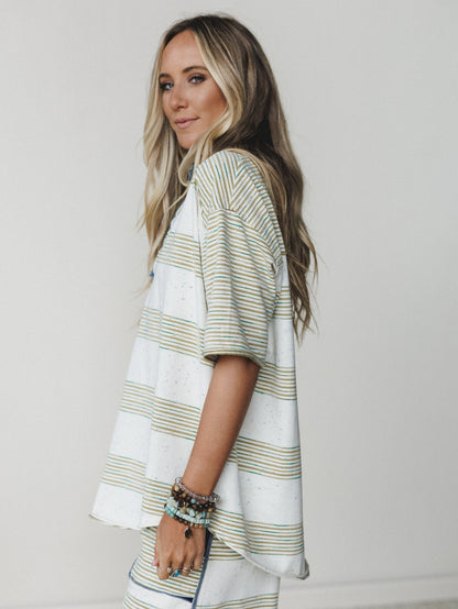 Clementine Collared Tee - Olive