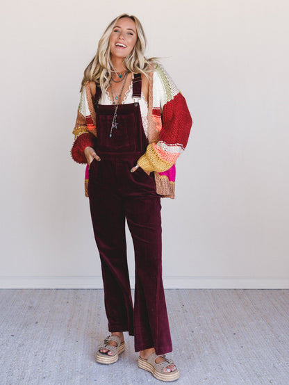 Down By The Bay Striped Cardigan - Brick