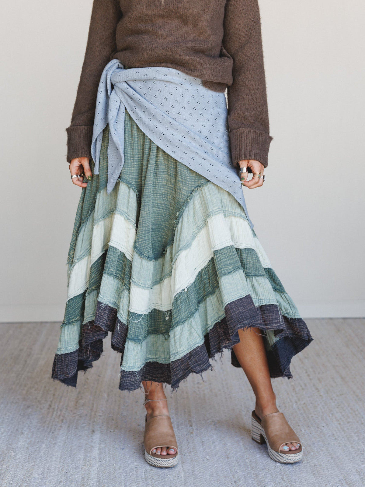 Bohemia Bloom Skirt - Sage