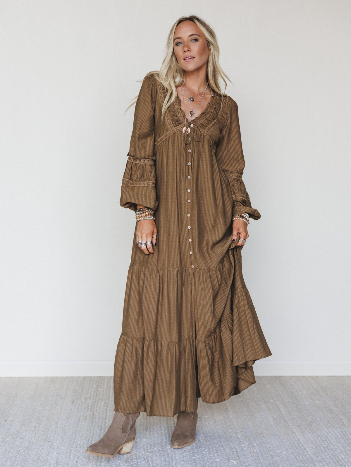 Desert Soul Button Up Dress - Camel - Pre Order