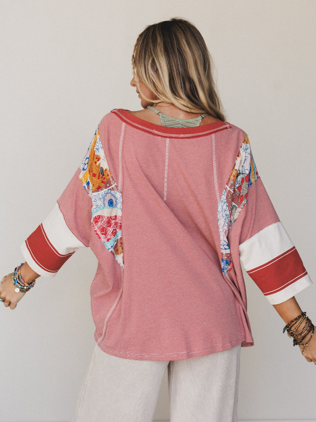 Britt Patchwork Top - Red