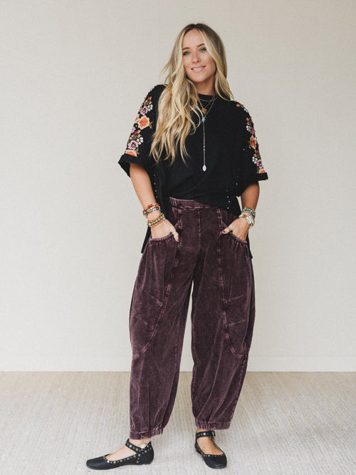 Corduroy Cat 2 Piece Bundle - Burgundy