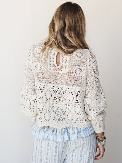 All In Time Crochet Top - Ecru