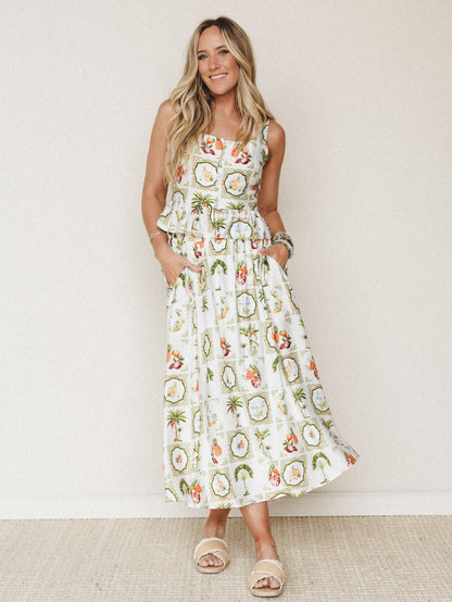 Adventure Awaits Skirt - Ivory Multi