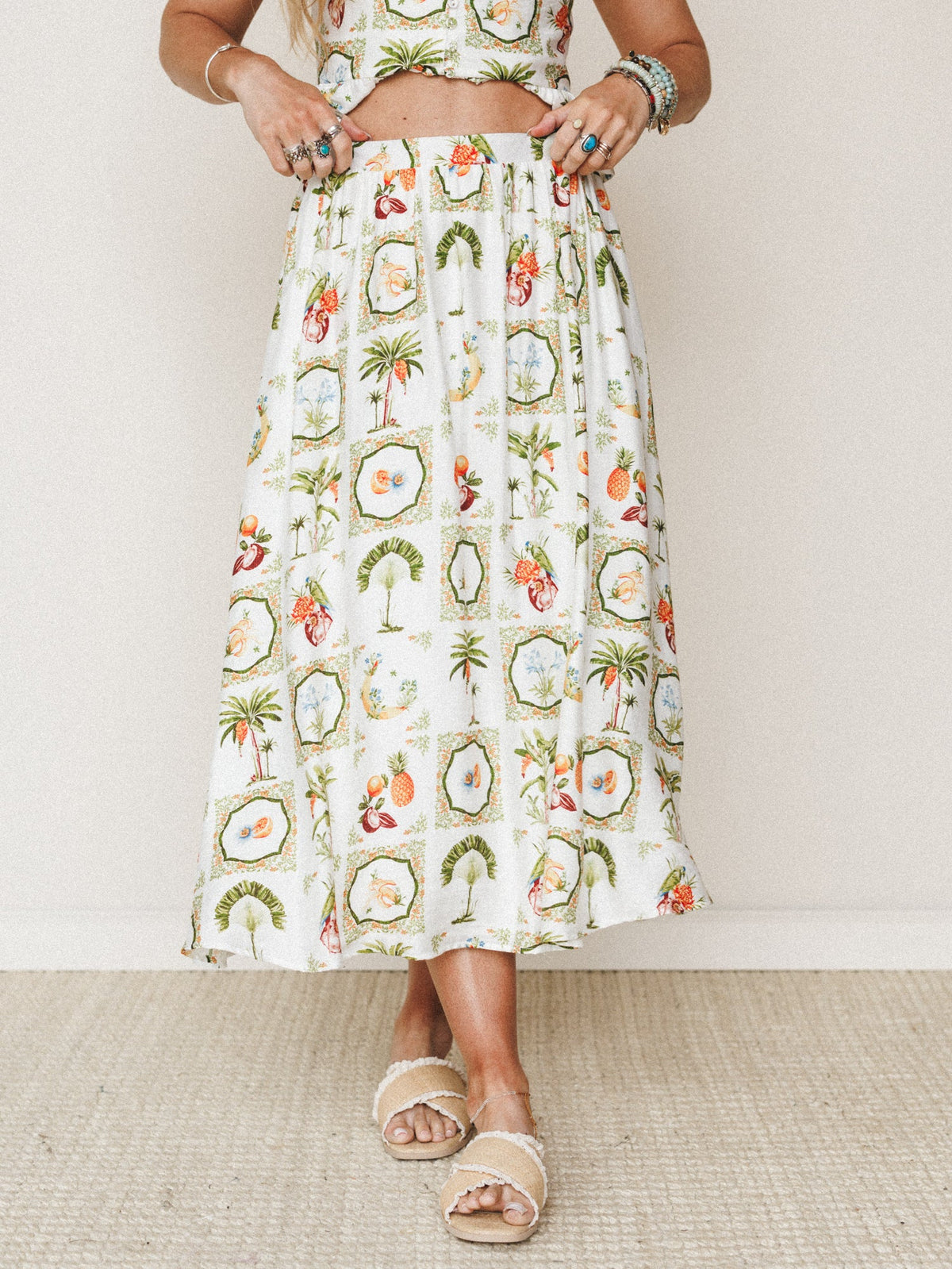 Adventure Awaits Skirt - Ivory Multi