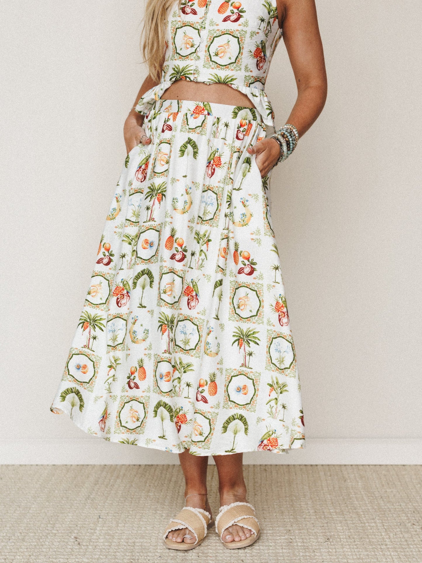 Adventure Awaits Skirt - Ivory Multi