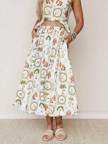 Adventure Awaits Skirt - Ivory Multi