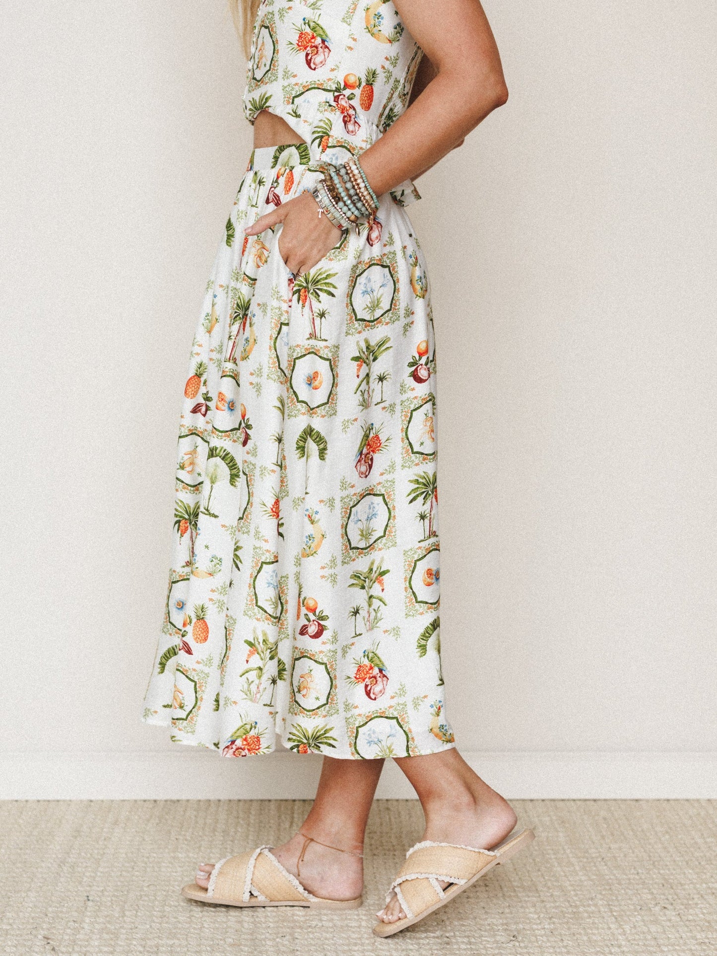 Adventure Awaits Skirt - Ivory Multi