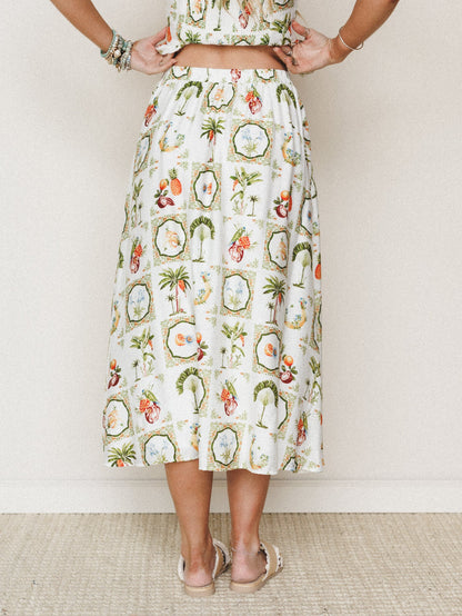Adventure Awaits Skirt - Ivory Multi