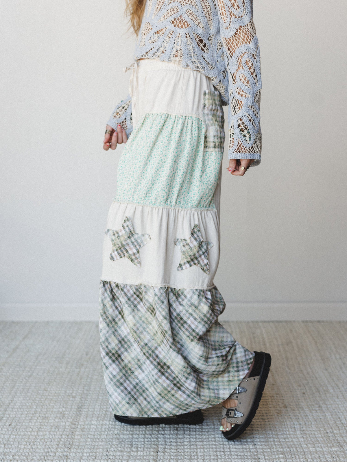 Coastal Chill Wide Leg Pants - Oatmilk Multi