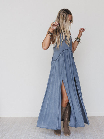 Daisy Chain Maxi Dress - Blue