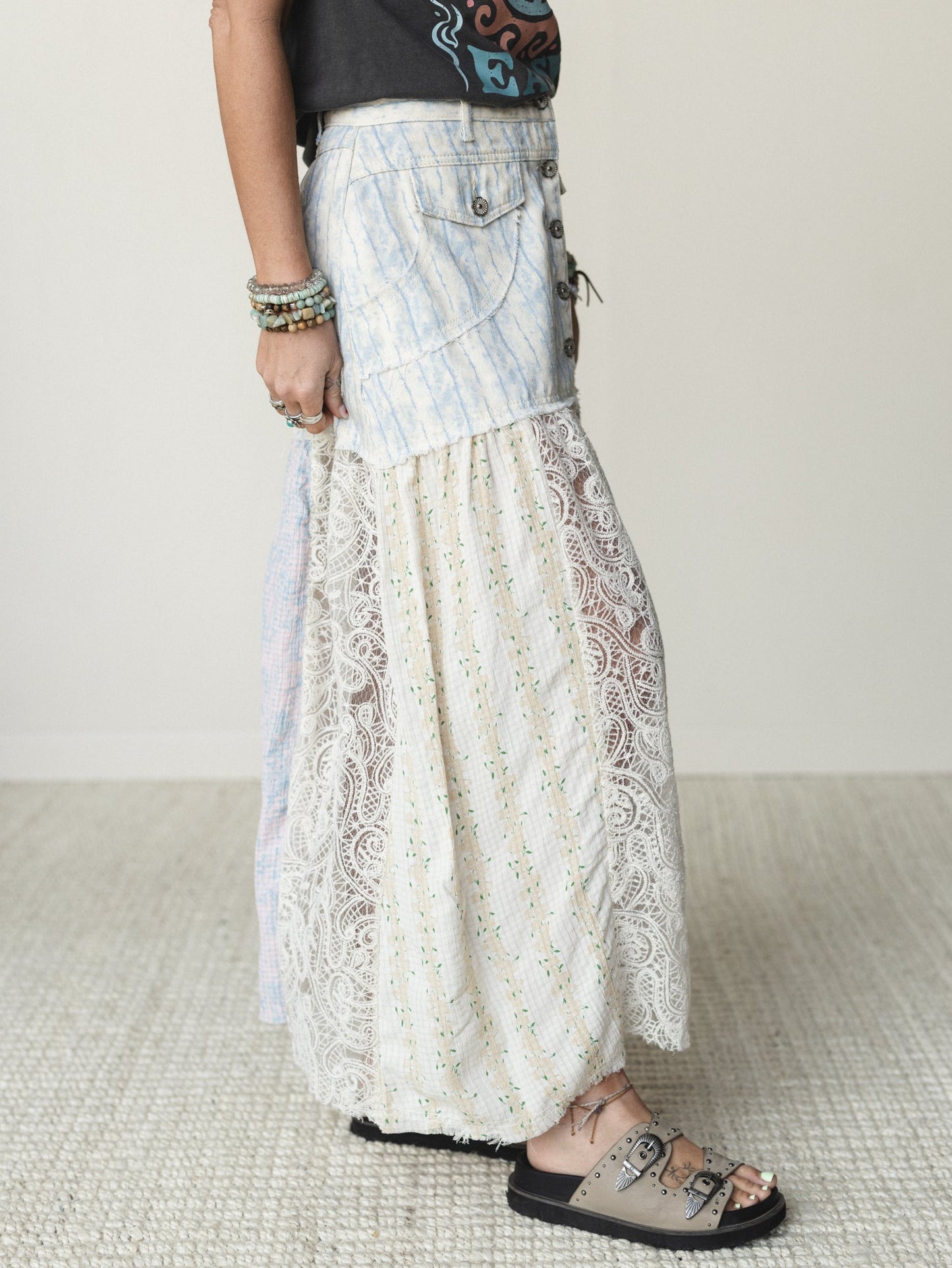 Color Hues Maxi Skirt - Blue Multi