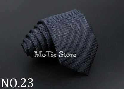 Classic Tie For Men Business Solid Color Stripe Plaid Dots 7cm Jacquard Wedding Dress Necktie Daily Wear Cravat Accessories Gift