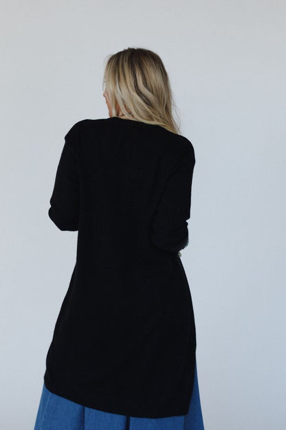 Alaia Longline Pullover - Black
