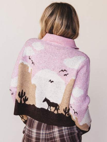 Blush Canyon Cardigan Sweater - Pink