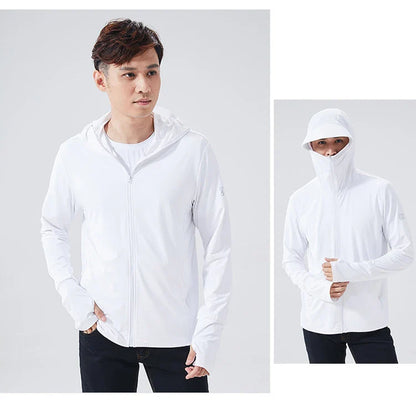 TRVLWEGO Summer Women Men Fishing Shirt UV Proof Coat Quick Dry Thin Sunscreen UPF50+ Outwear Hooded Cycling Beach Clothes