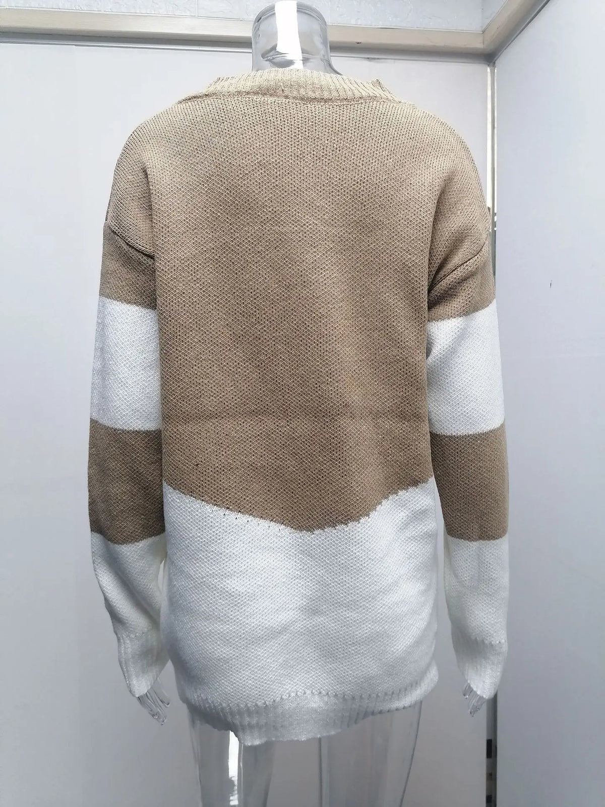 Pullovers Women Sweaters New long-sleeved 2021 Autumn Winters V Collar Loose Color Matching Sweaters Women Fashion OLN6057