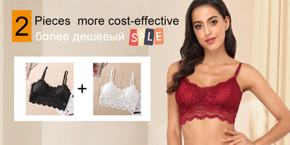 New Arrival Women Push Up Wireless Lace Bra Top Women Backless Bralette Underwear Lingerie Full Cup Hot