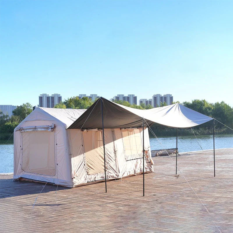 Custom Heavy Duty Portable Oxford Cloth Inflatable Camping Tent Waterproof Outdoor Air Pole Tent with Air Pump