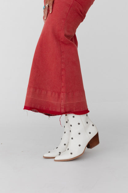 Holly Denim Overalls - Red