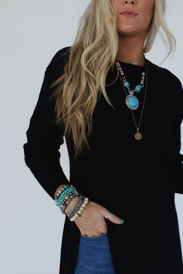 Alaia Longline Pullover - Black