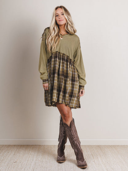 Amber Loom Dress - Olive