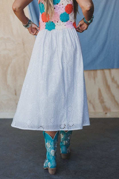 Briley Eyelet Skirt - Off White