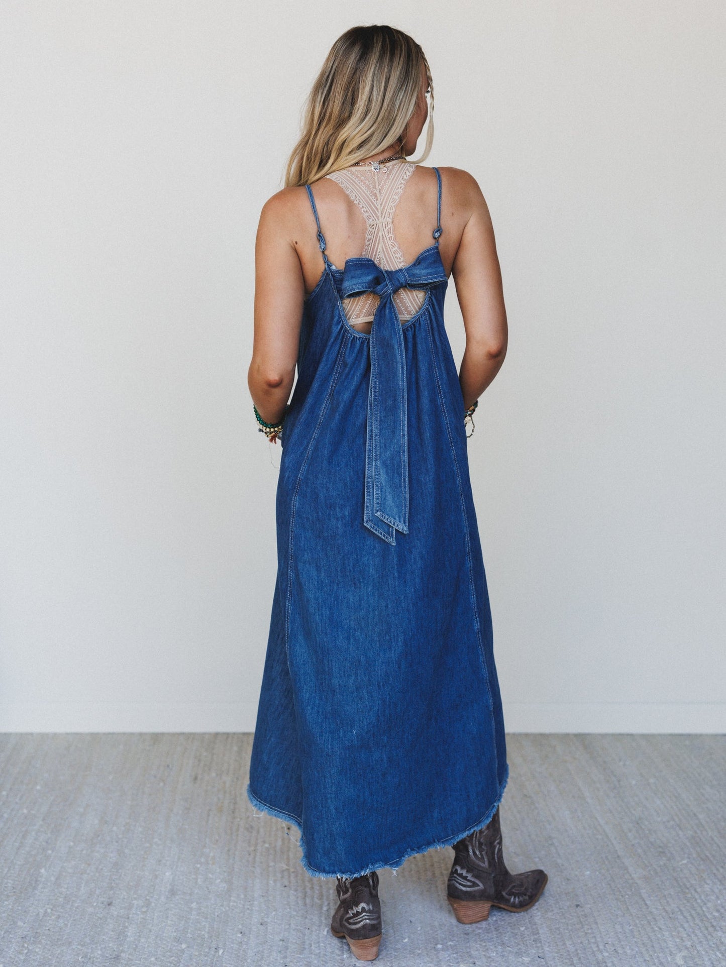 Bowtied Belle Maxi Dress - Cobalt