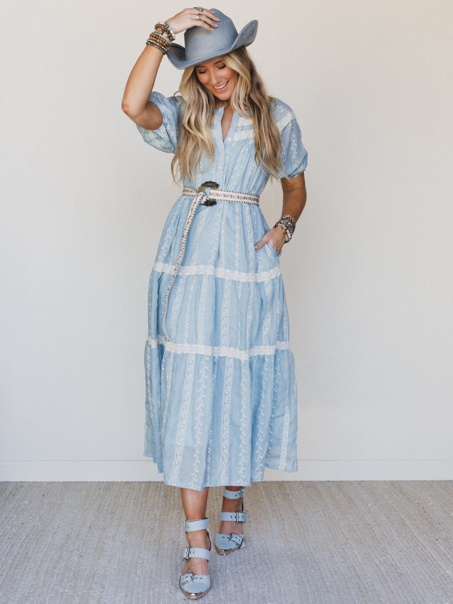 Floral Dance Dress - Cloud Wash