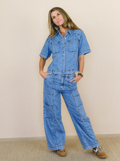 Around Town Denim Set - Cloud Wash