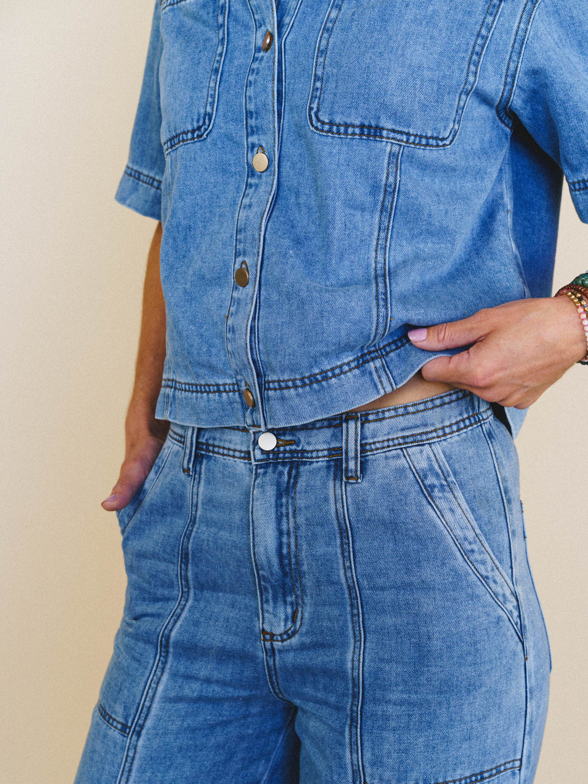 Around Town Denim Set - Cloud Wash