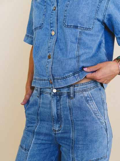 Around Town Denim Set - Cloud Wash