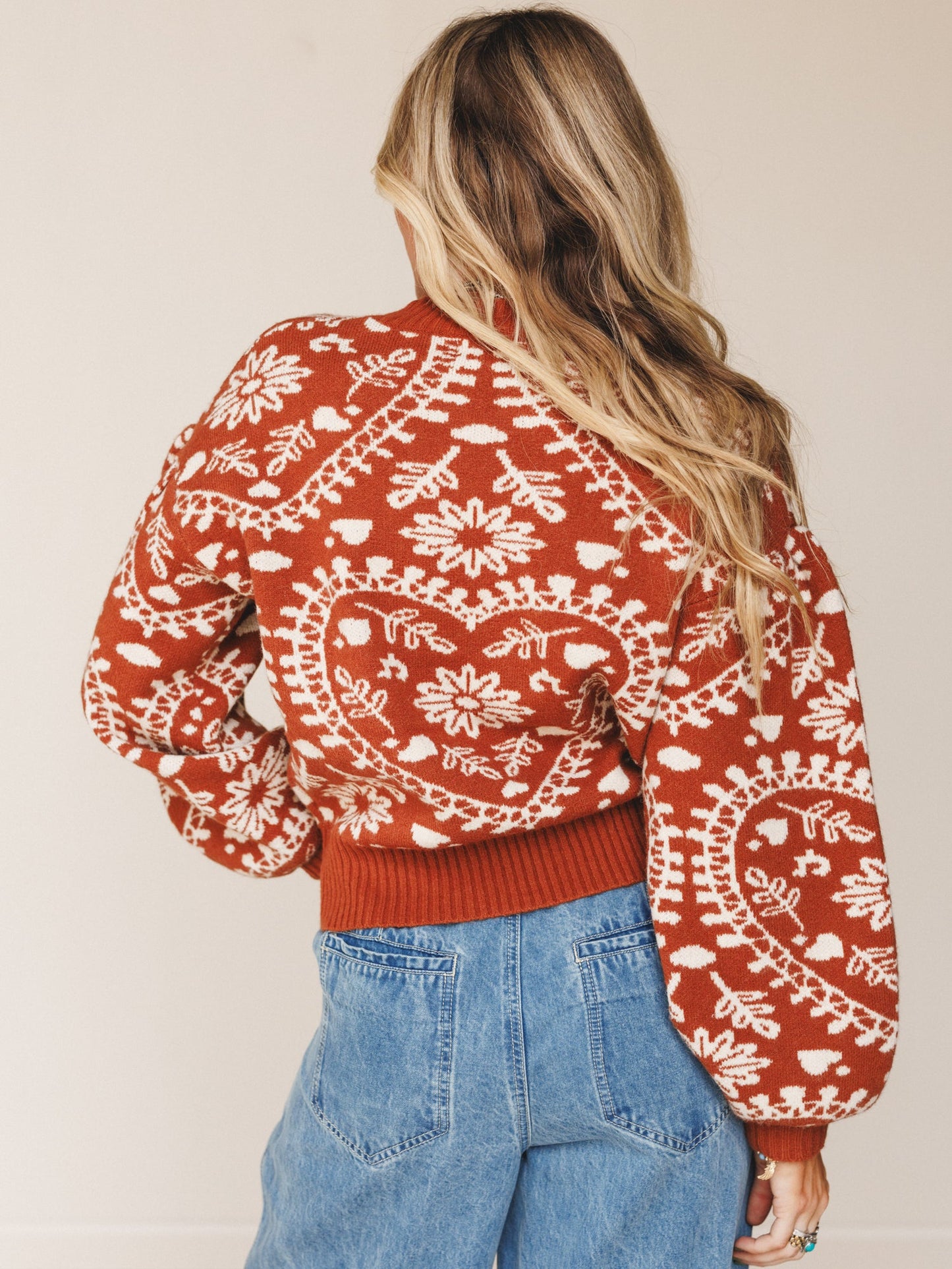Heart Garden Sweater - Camel