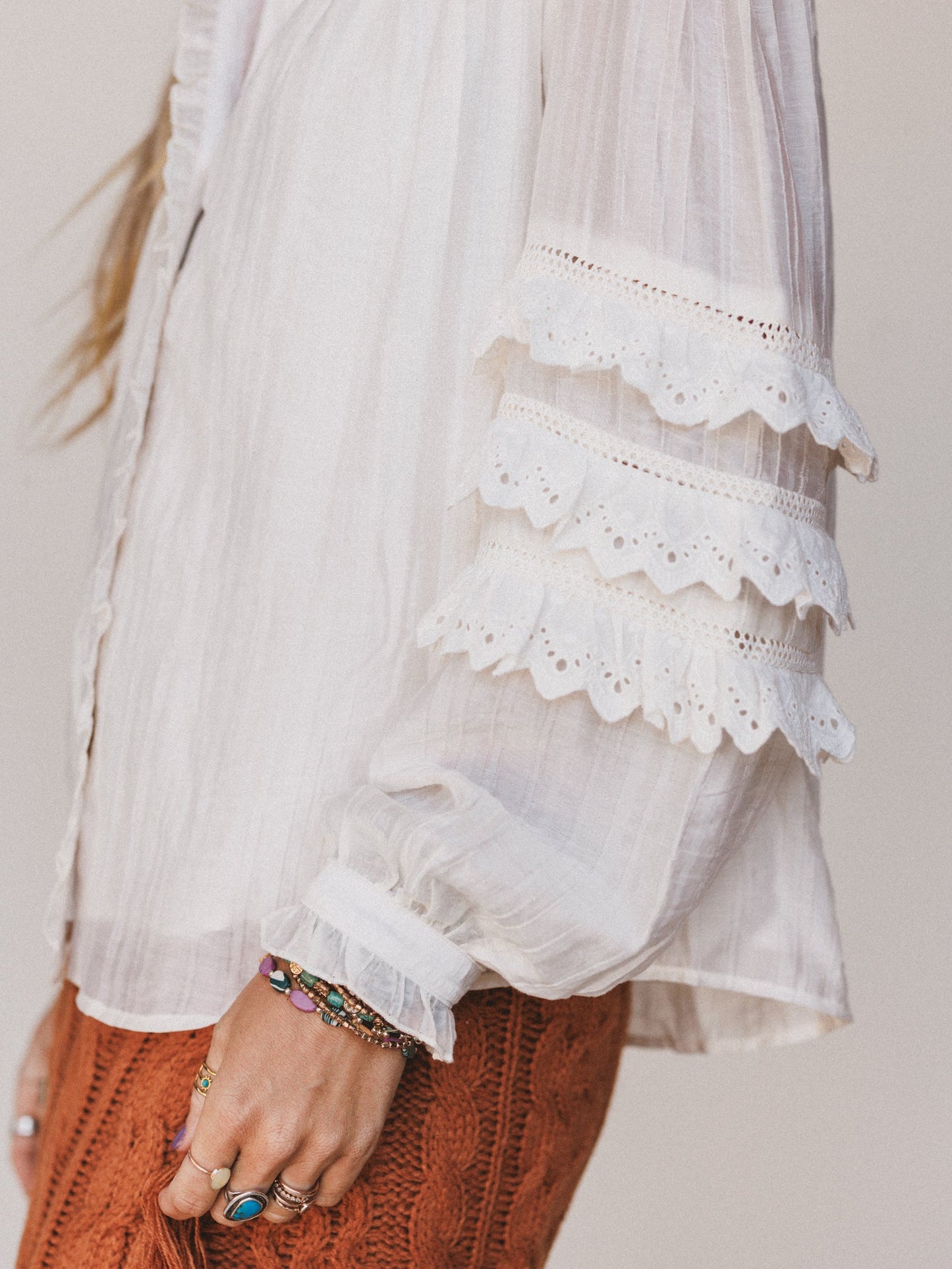 Boho Romance Blouse - Cream