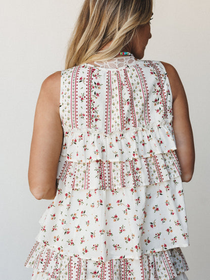 Festival Nights Top - Ivory Multi